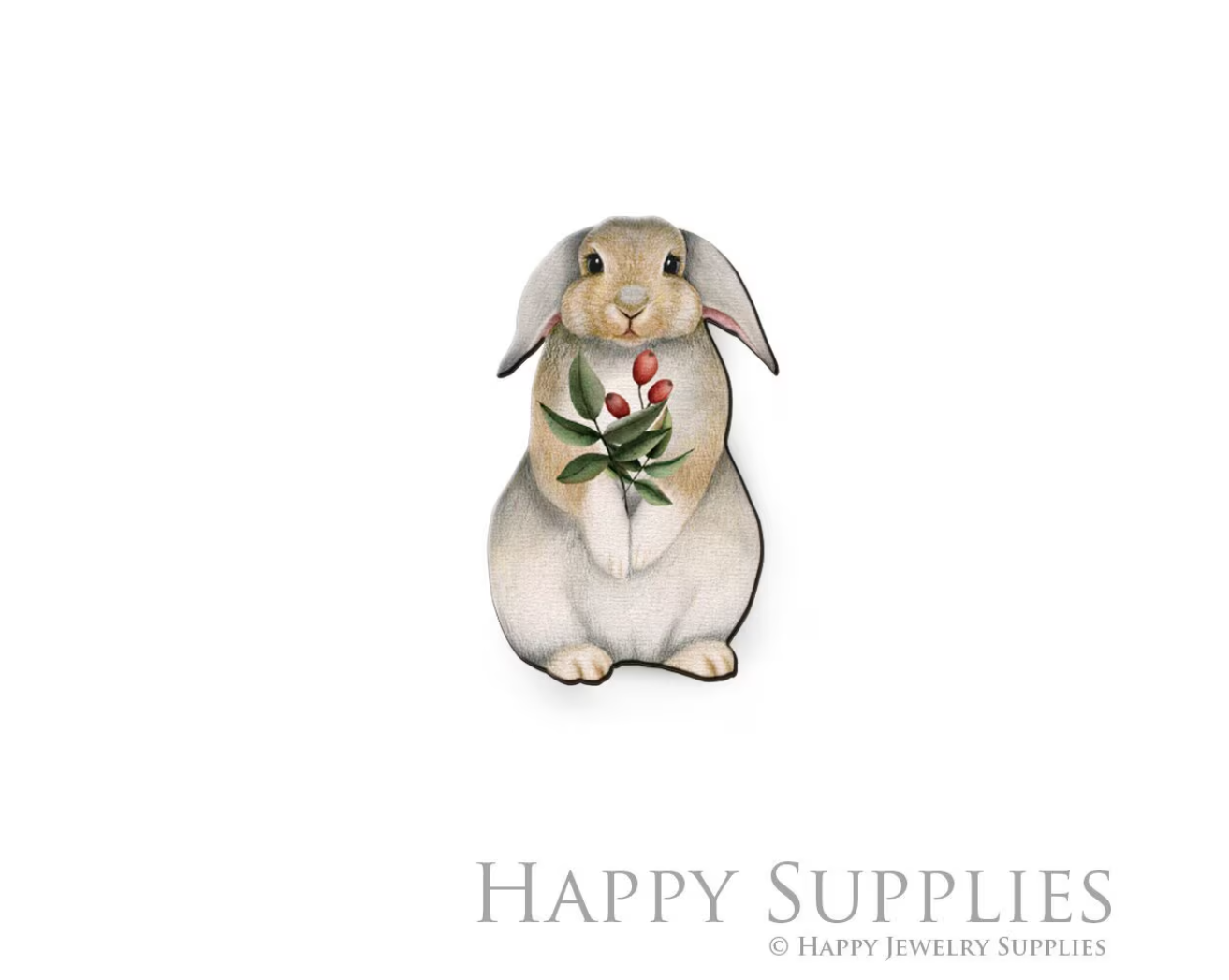 Handmade Jewelry Making Supplies Beads Cut Wooden Rabbit Charm For DIY Necklace Earring Brooch (CW886)