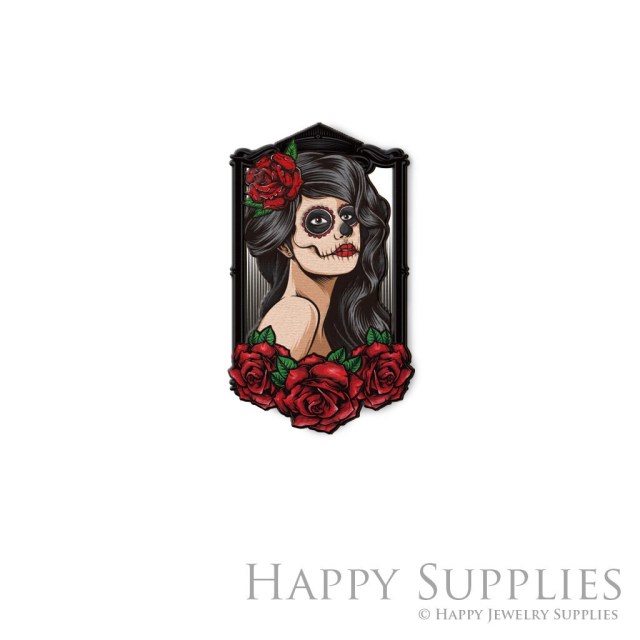 Handmade Jewelry Making Supplies Beads Cut Wooden Ghost Charm For DIY Necklace Earring Brooch (CW906-D)
