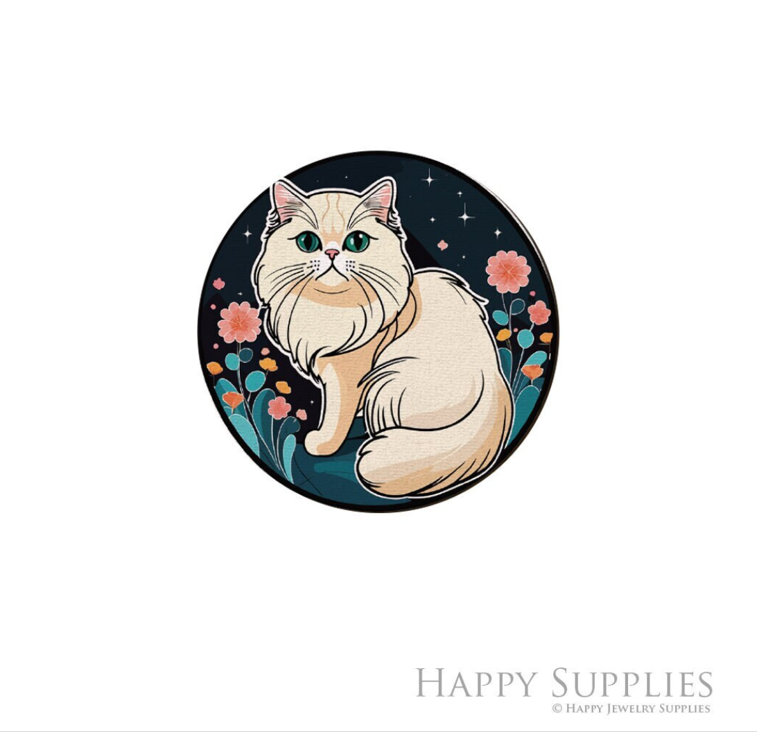 Handmade Jewelry Making Supplies Beads Cut Wooden cats Charm For DIY Necklace Earring Brooch (CW968)