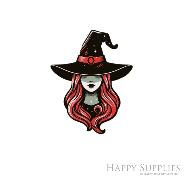 Handmade Jewelry Making Supplies Beads Cut Wooden Witch Charm For DIY Necklace Earring Brooch (CW988)