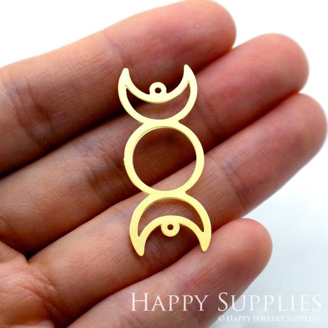 2pcs Brass Jewelry Charms, Moon Raw Brass Earring Charms, Brass Jewelry Pendants, Raw Brass Jewelry Findings, Brass Pendants Jewelry Wholesale (RD1579)