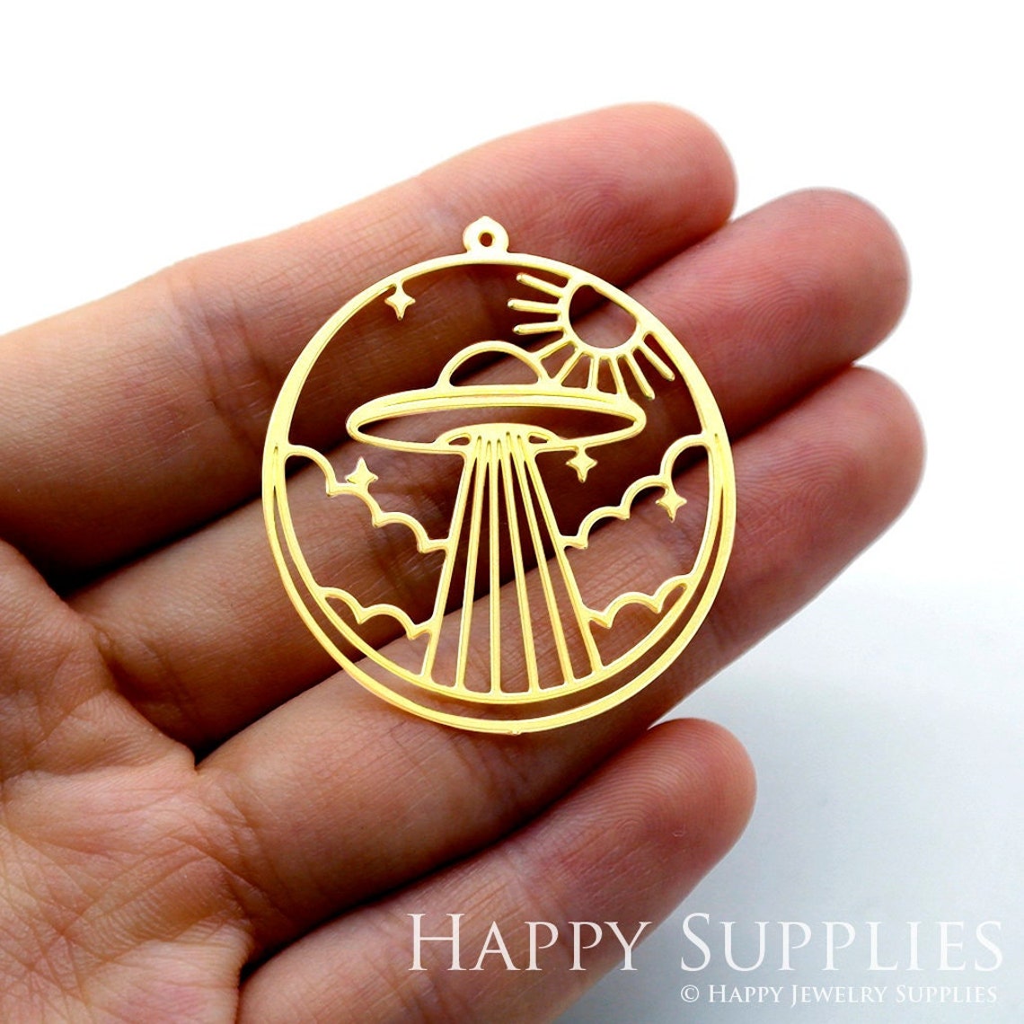 2pcs Brass Jewelry Charms, Spacecraft Raw Brass Earring Charms, Brass Jewelry Pendants, Raw Brass Jewelry Findings, Brass Pendants Jewelry Wholesale (RD1601)
