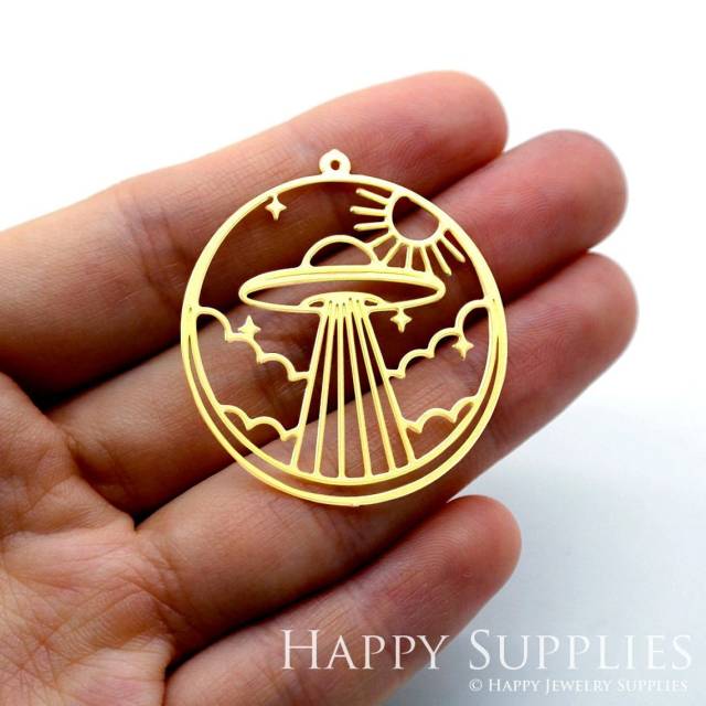2pcs Brass Jewelry Charms, Spacecraft Raw Brass Earring Charms, Brass Jewelry Pendants, Raw Brass Jewelry Findings, Brass Pendants Jewelry Wholesale (RD1601)