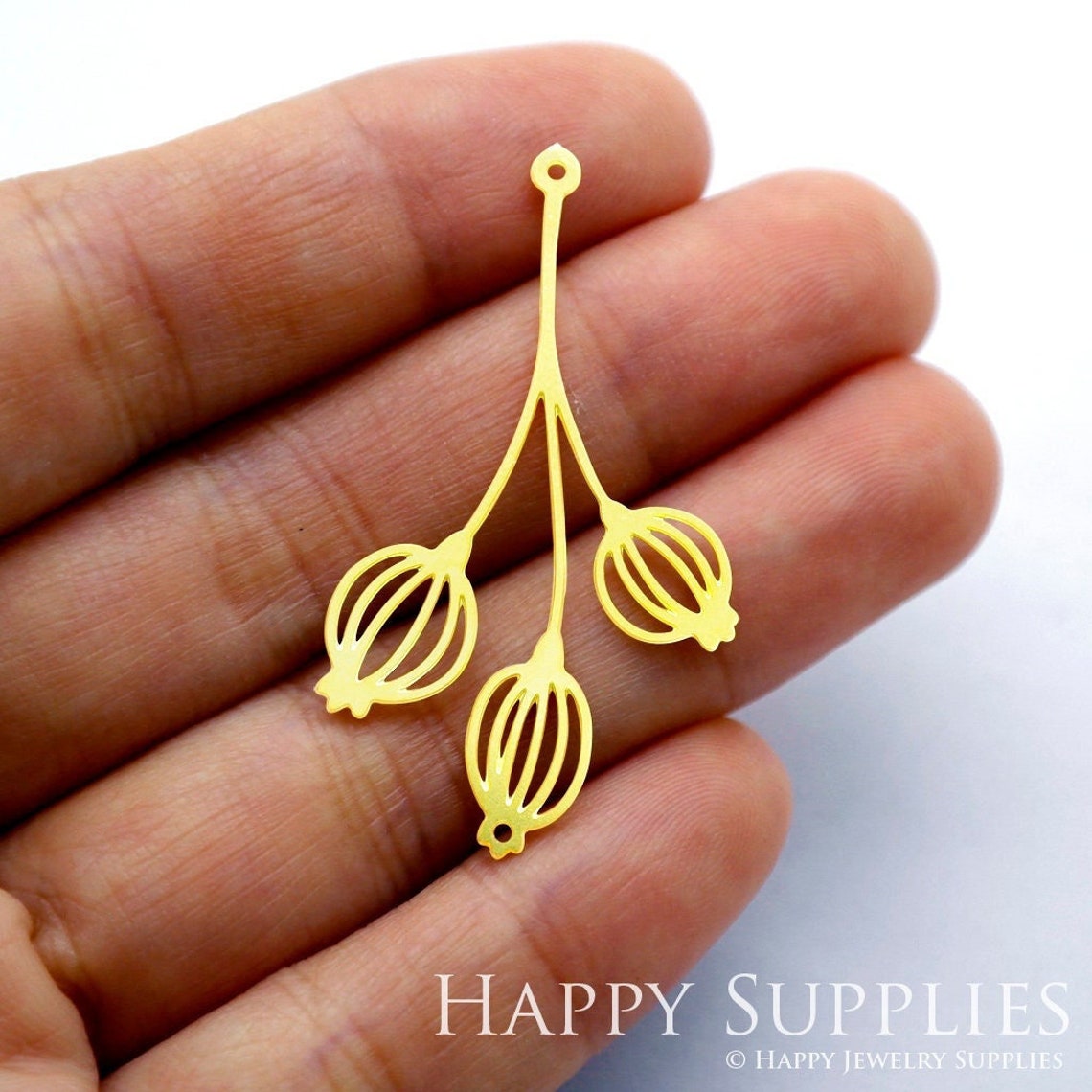 2pcs Brass Jewelry Charms, Flower Raw Brass Earring Charms, Brass Jewelry Pendants, Raw Brass Jewelry Findings, Brass Pendants Jewelry Wholesale (RD1727)