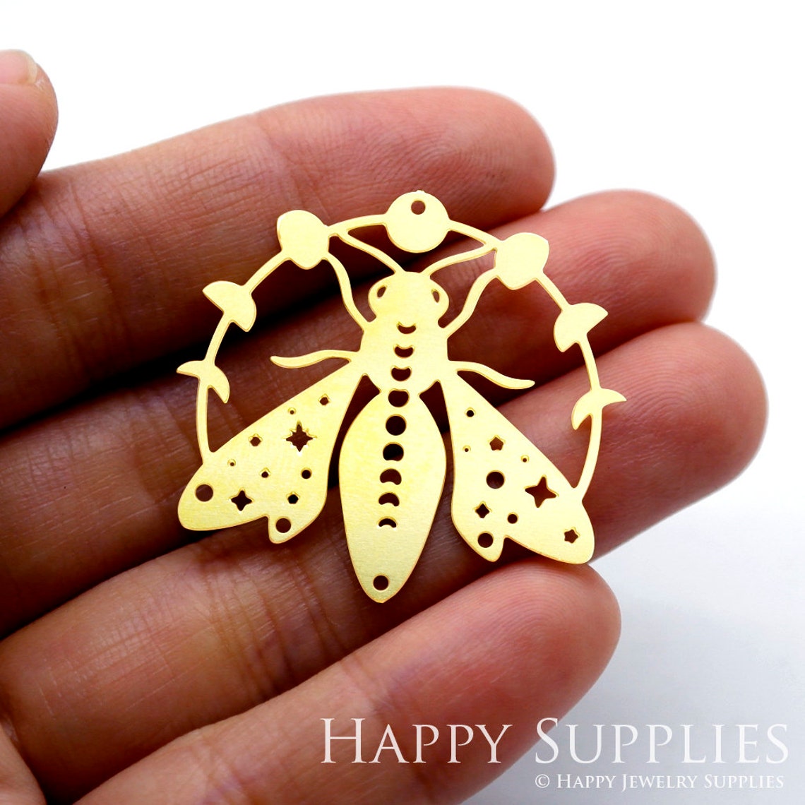 2pcs Brass Jewelry Charms, Bee Raw Brass Earring Charms, Brass Jewelry Pendants, Raw Brass Jewelry Findings, Brass Pendants Jewelry Wholesale (RD1560)