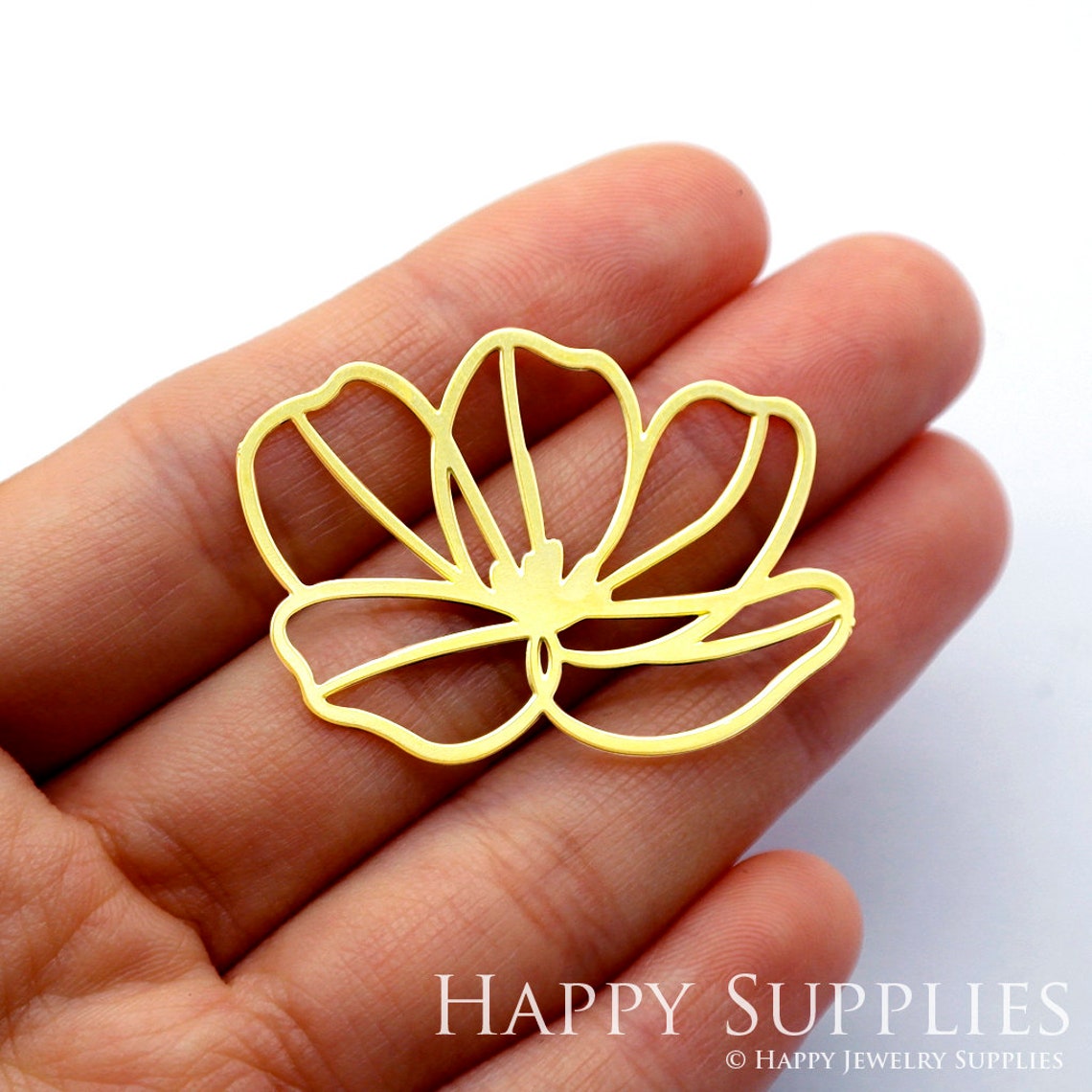 2pcs Brass Jewelry Charms, Flower Raw Brass Earring Charms, Brass Jewelry Pendants, Raw Brass Jewelry Findings, Brass Pendants Jewelry Wholesale (RD1619)