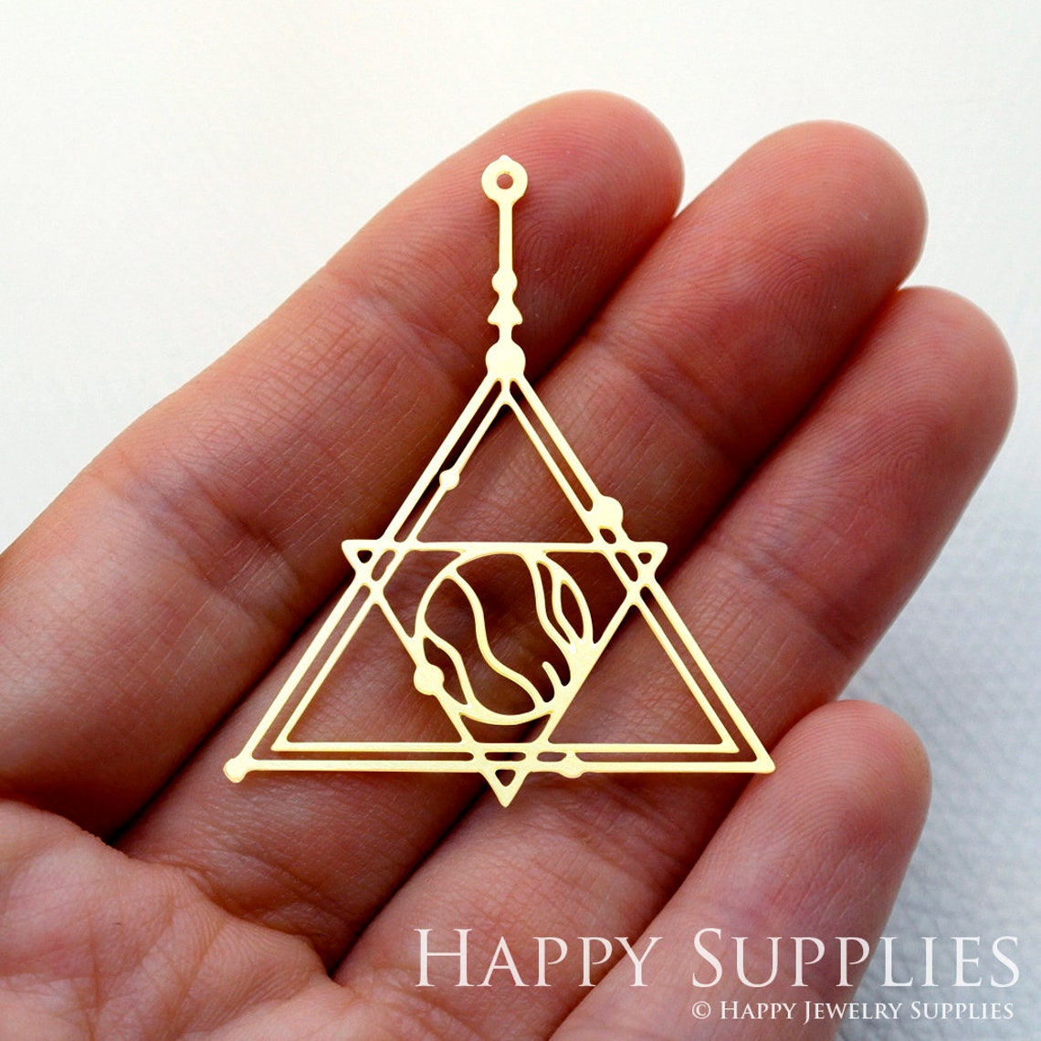 2pcs Brass Jewelry Charms, Triangle Raw Brass Earring Charms, Brass Jewelry Pendants, Raw Brass Jewelry Findings, Brass Pendants Jewelry Wholesale (RD1653)