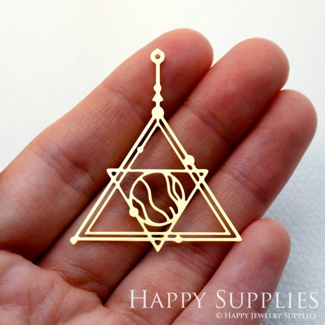 2pcs Brass Jewelry Charms, Triangle Raw Brass Earring Charms, Brass Jewelry Pendants, Raw Brass Jewelry Findings, Brass Pendants Jewelry Wholesale (RD1653)