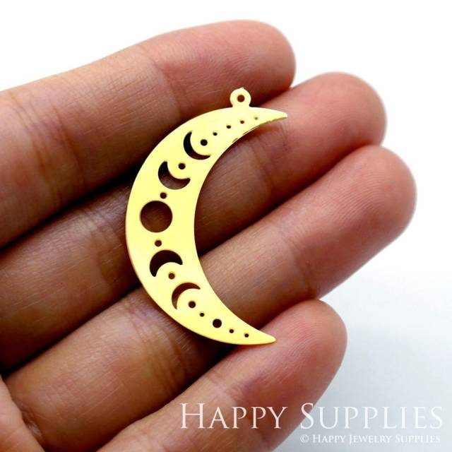 2pcs Brass Jewelry Charms, Moon Phases Raw Brass Earring Charms, Brass Jewelry Pendants, Raw Brass Jewelry Findings, Brass Pendants Jewelry Wholesale (RD1555)