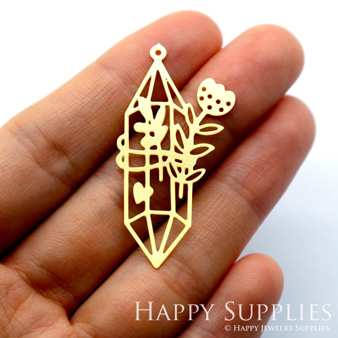 2pcs Brass Jewelry Charms, Flower Raw Brass Earring Charms, Brass Jewelry Pendants, Raw Brass Jewelry Findings, Brass Pendants Jewelry Wholesale (RD1623)