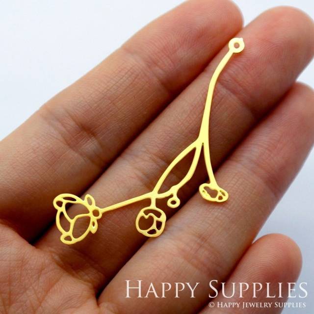 2pcs Brass Jewelry Charms, Flower Raw Brass Earring Charms, Brass Jewelry Pendants, Raw Brass Jewelry Findings, Brass Pendants Jewelry Wholesale (RD1606)