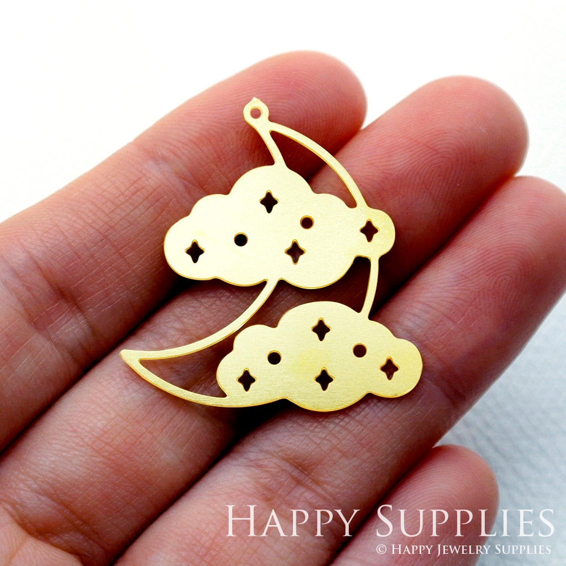 2pcs Brass Jewelry Charms, Moon Raw Brass Earring Charms, Brass Jewelry Pendants, Raw Brass Jewelry Findings, Brass Pendants Jewelry Wholesale (RD1665)