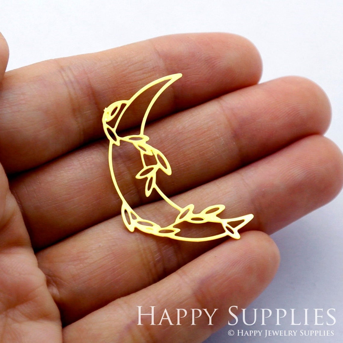 2pcs Brass Jewelry Charms, Moon Raw Brass Earring Charms, Brass Jewelry Pendants, Raw Brass Jewelry Findings, Brass Pendants Jewelry Wholesale (RD1726)