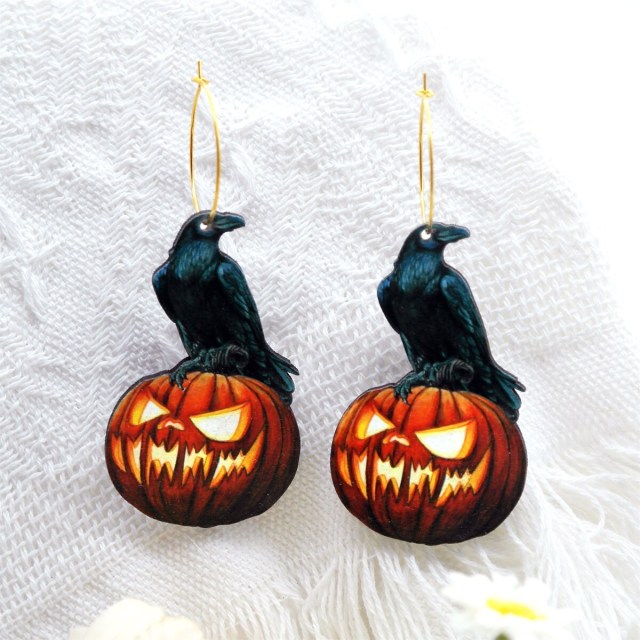 Handmade Jewelry Making Supplies Beads Cut Wooden pumpkin Charm For DIY Necklace Earring Brooch (CW697)