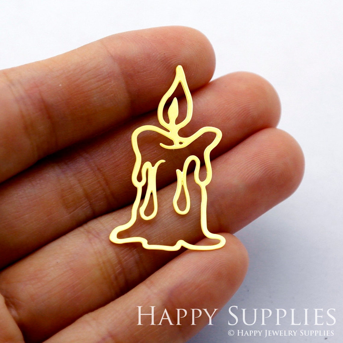 2pcs Brass Jewelry Charms, Candle Raw Brass Earring Charms, Brass Jewelry Pendants, Raw Brass Jewelry Findings, Brass Pendants Jewelry Wholesale (RD1731)
