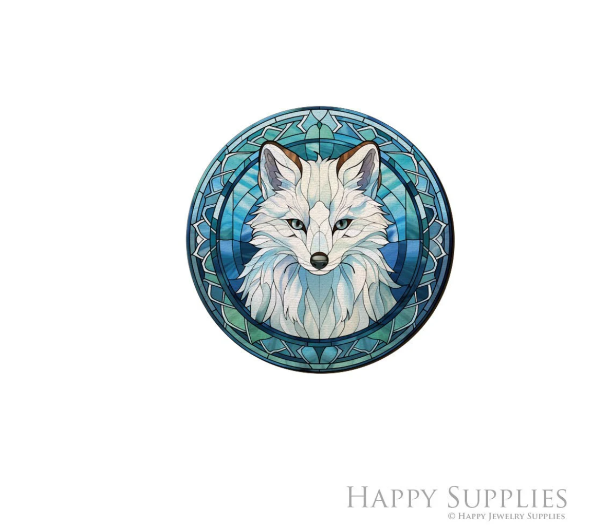 Handmade Jewelry Making Supplies Beads Cut Wooden wolf Charm For DIY Necklace Earring Brooch (CW974)
