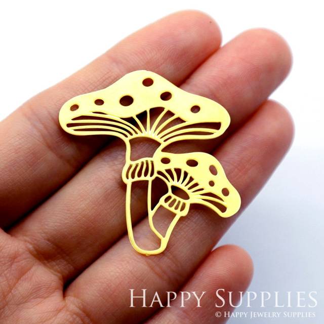 2pcs Brass Jewelry Charms, Mushroom Raw Brass Earring Charms, Brass Jewelry Pendants, Raw Brass Jewelry Findings, Brass Pendants Jewelry Wholesale (RD1618)