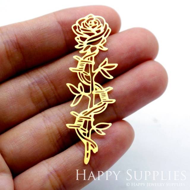 2pcs Brass Jewelry Charms, Flower Raw Brass Earring Charms, Brass Jewelry Pendants, Raw Brass Jewelry Findings, Brass Pendants Jewelry Wholesale (RD1553)