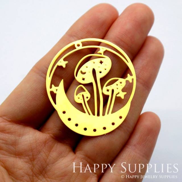2pcs Brass Jewelry Charms, Mushroom Raw Brass Earring Charms, Brass Jewelry Pendants, Raw Brass Jewelry Findings, Brass Pendants Jewelry Wholesale (RD1624)
