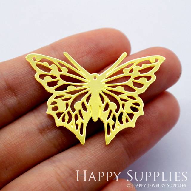 2pcs Brass Jewelry Charms, Butterfly Raw Brass Earring Charms, Brass Jewelry Pendants, Raw Brass Jewelry Findings, Brass Pendants Jewelry Wholesale (RD1637)