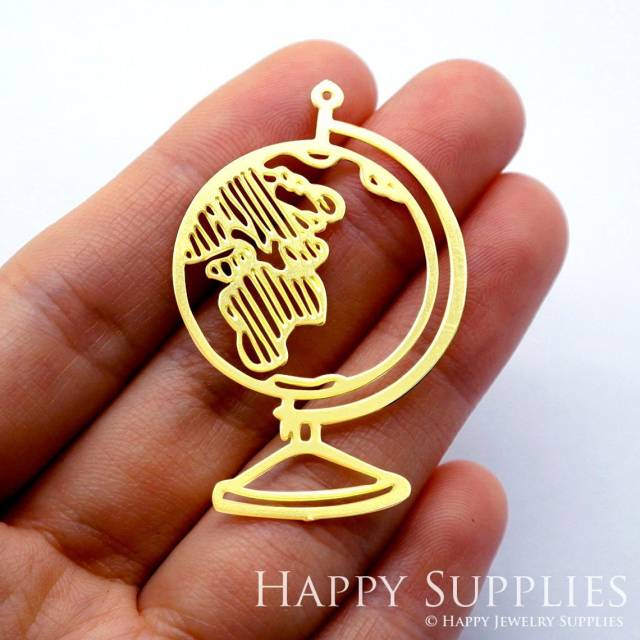 2pcs Brass Jewelry Charms, Earth Globe Raw Brass Earring Charms, Brass Jewelry Pendants, Raw Brass Jewelry Findings, Brass Pendants Jewelry Wholesale (RD1634)