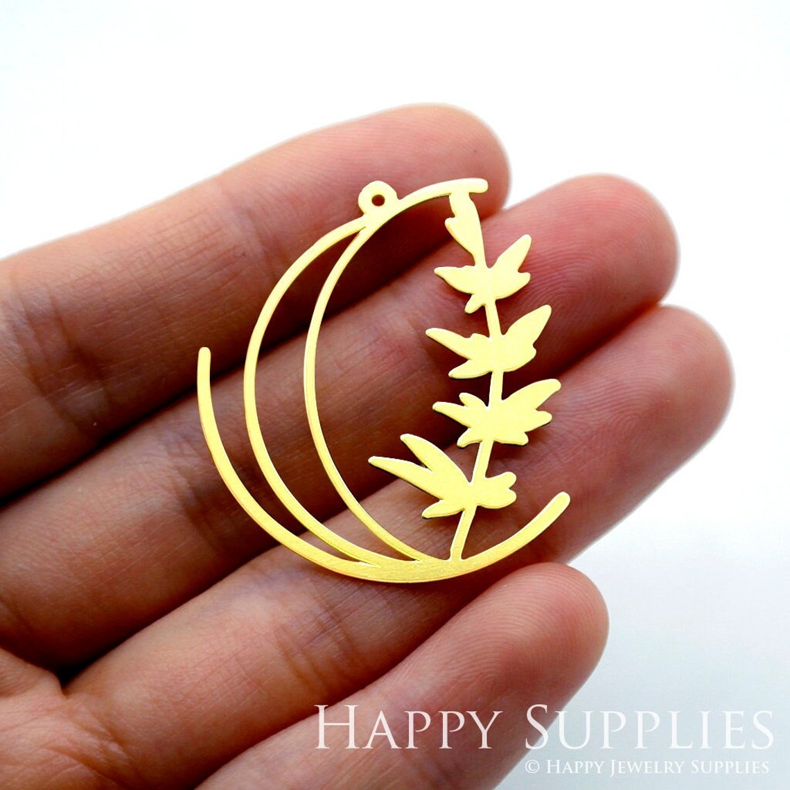 2pcs Brass Jewelry Charms,  Moon Raw Brass Earring Charms, Brass Jewelry Pendants, Raw Brass Jewelry Findings, Brass Pendants Jewelry Wholesale (RD1578)