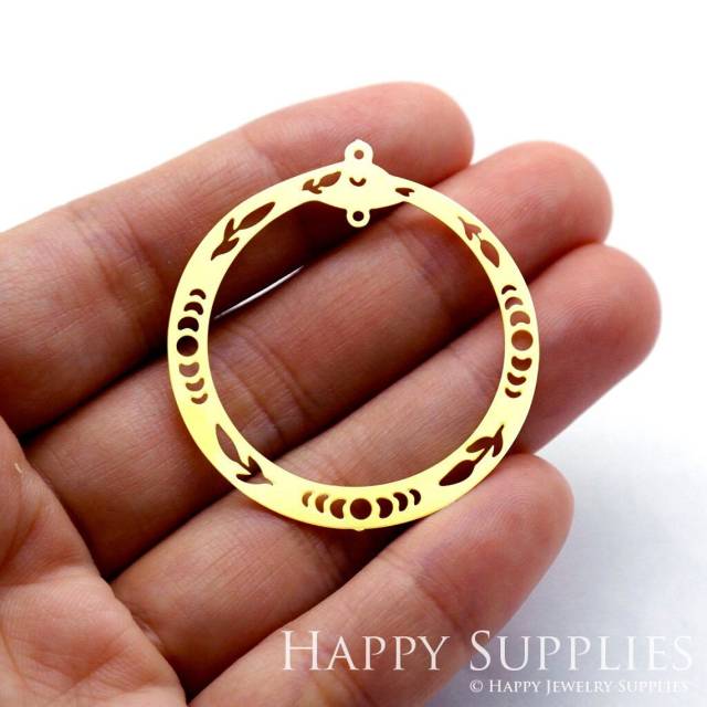 2pcs Brass Jewelry Charms, Round Raw Brass Earring Charms, Brass Jewelry Pendants, Raw Brass Jewelry Findings, Brass Pendants Jewelry Wholesale (RD1799)