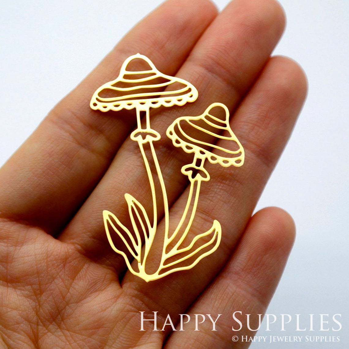 2pcs Brass Jewelry Charms, Mushroom Raw Brass Earring Charms, Brass Jewelry Pendants, Raw Brass Jewelry Findings, Brass Pendants Jewelry Wholesale (RD1615)