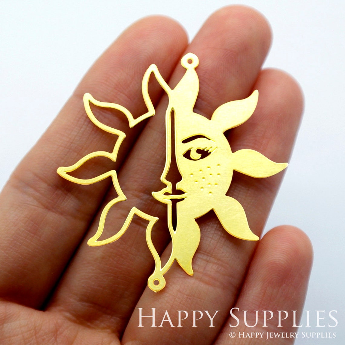 2pcs Brass Jewelry Charms, Sun Raw Brass Earring Charms, Brass Jewelry Pendants, Raw Brass Jewelry Findings, Brass Pendants Jewelry Wholesale (RD1617)