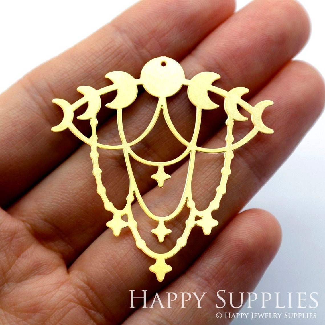 2pcs Brass Jewelry Charms, Moon phase Raw Brass Earring Charms, Brass Jewelry Pendants, Raw Brass Jewelry Findings, Brass Pendants Jewelry Wholesale (RD1620)
