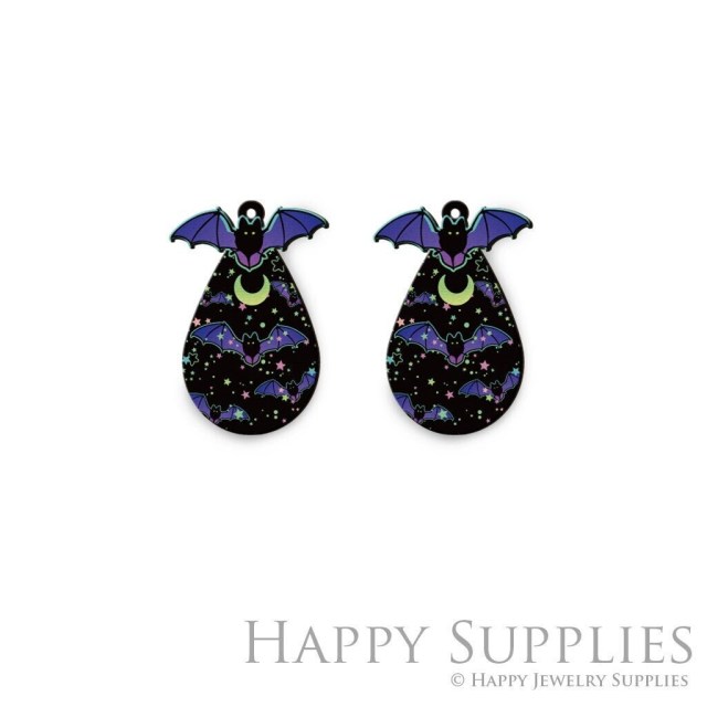 Handmade Jewelry Making Supplies Beads Cut Wooden bat Charm For DIY Necklace Earring Brooch (CW706)