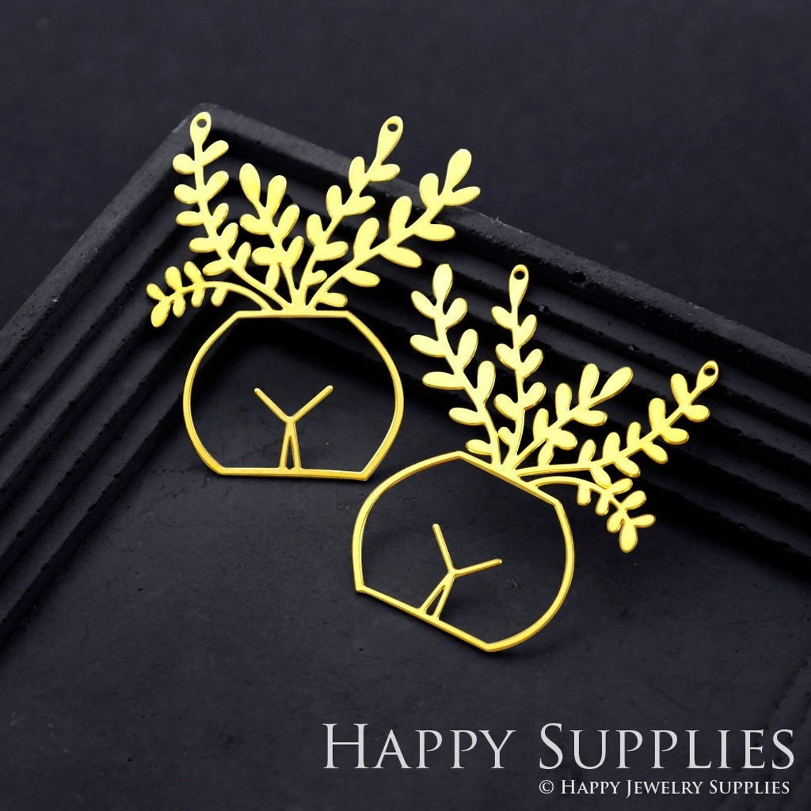2pcs Brass Jewelry Charms, Leaves Raw Brass Earring Charms, Brass Jewelry Pendants, Raw Brass Jewelry Findings, Brass Pendants Jewelry Wholesale (RD1814)