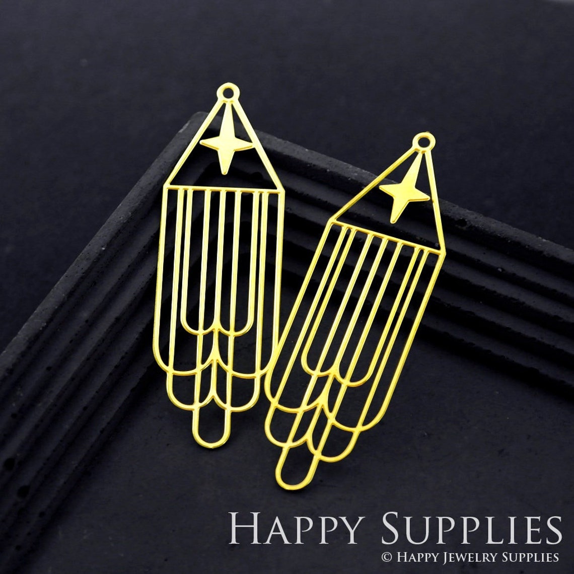 2pcs Brass Jewelry Charms, Geometry Raw Brass Earring Charms, Brass Jewelry Pendants, Raw Brass Jewelry Findings, Brass Pendants Jewelry Wholesale (RD1817)