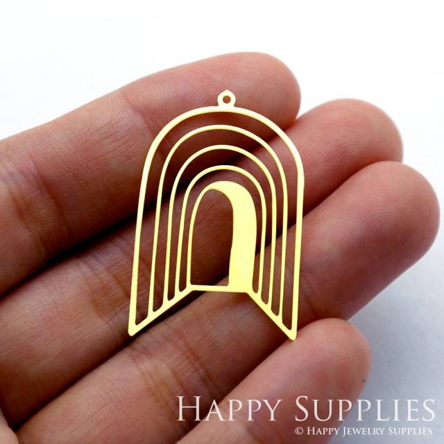 2pcs Brass Jewelry Charms, Semicircle Raw Brass Earring Charms, Brass Jewelry Pendants, Raw Brass Jewelry Findings, Brass Pendants Jewelry Wholesale (RD1801)