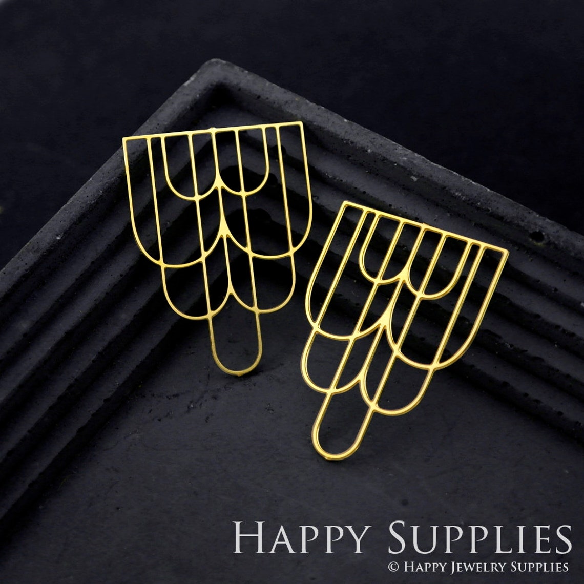 2pcs Brass Jewelry Charms, Geometry Raw Brass Earring Charms, Brass Jewelry Pendants, Raw Brass Jewelry Findings, Brass Pendants Jewelry Wholesale (RD1794)