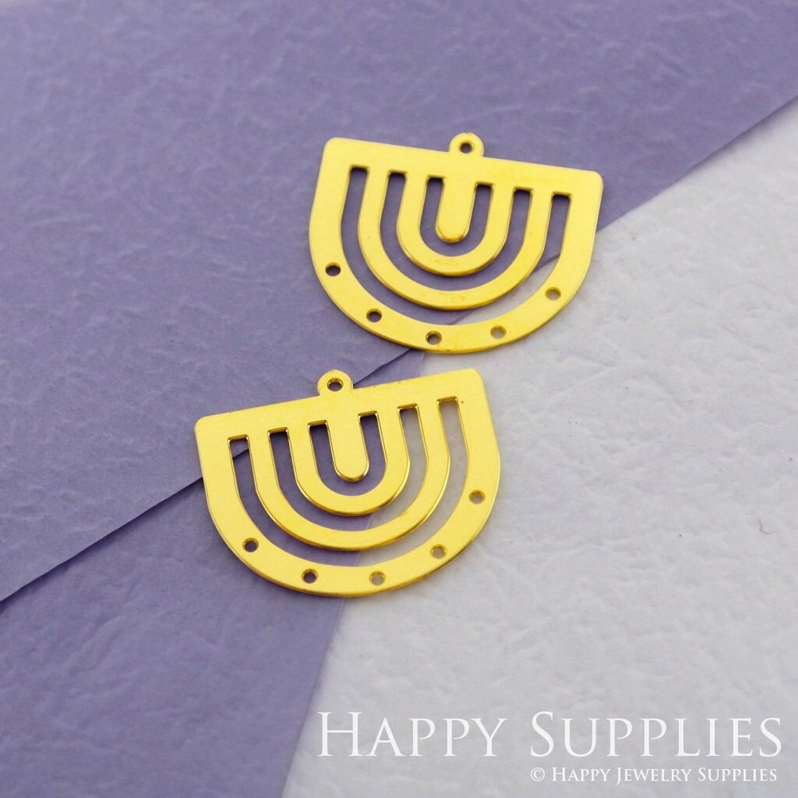 2pcs Brass Jewelry Charms, Semicircle Raw Brass Earring Charms, Brass Jewelry Pendants, Raw Brass Jewelry Findings, Brass Pendants Jewelry Wholesale (RD1843)