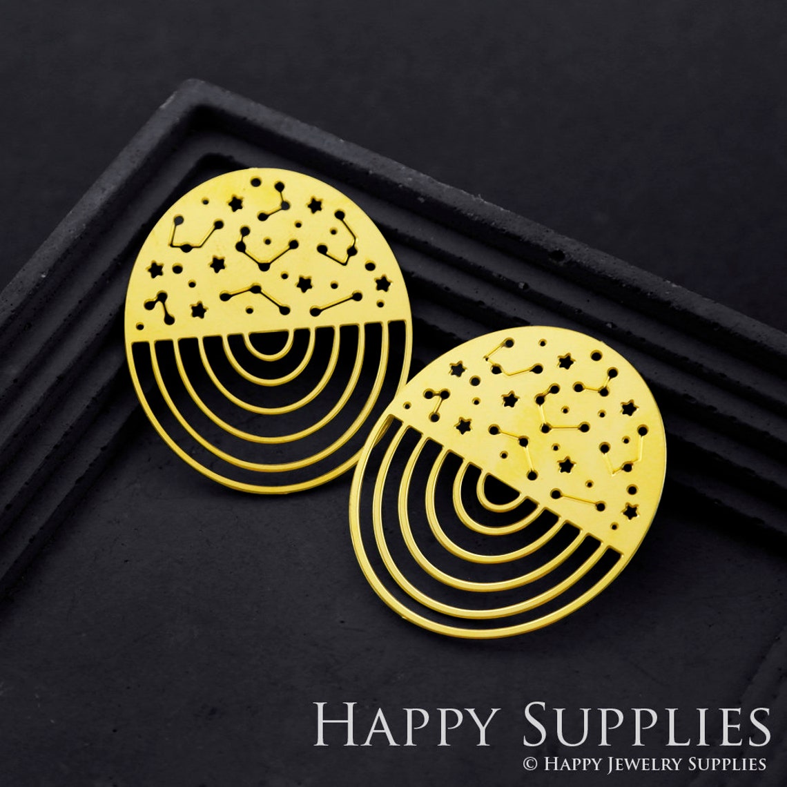 2pcs Brass Jewelry Charms, Starry Sky Raw Brass Earring Charms, Brass Jewelry Pendants, Raw Brass Jewelry Findings, Brass Pendants Jewelry Wholesale (RD1816)