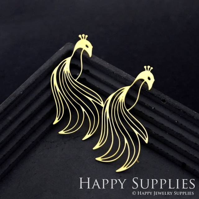 2pcs Brass Jewelry Charms, Peacock Raw Brass Earring Charms, Brass Jewelry Pendants, Raw Brass Jewelry Findings, Brass Pendants Jewelry Wholesale (RD1821)