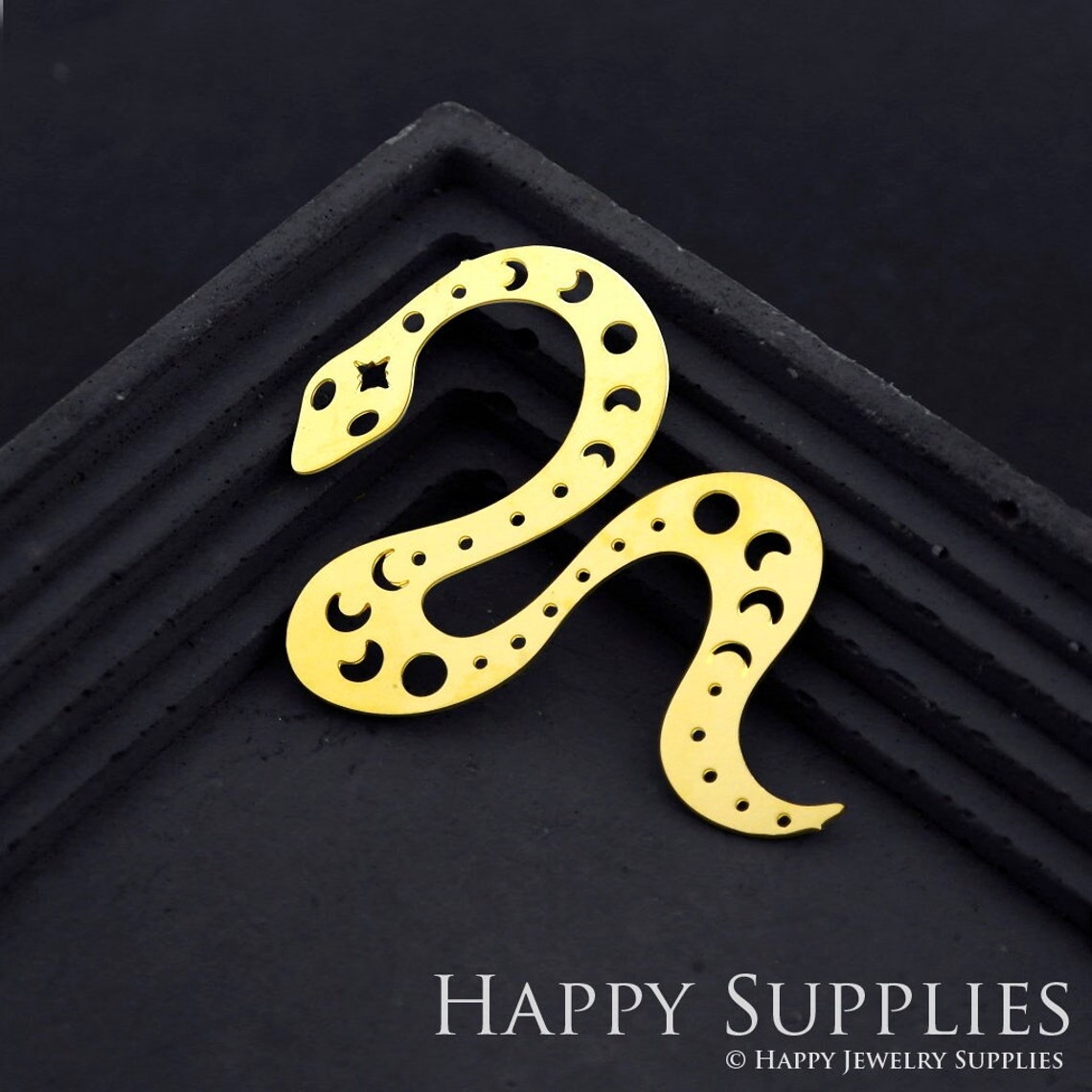 2pcs Brass Jewelry Charms, Snake Raw Brass Earring Charms, Brass Jewelry Pendants, Raw Brass Jewelry Findings, Brass Pendants Jewelry Wholesale (RD1810)