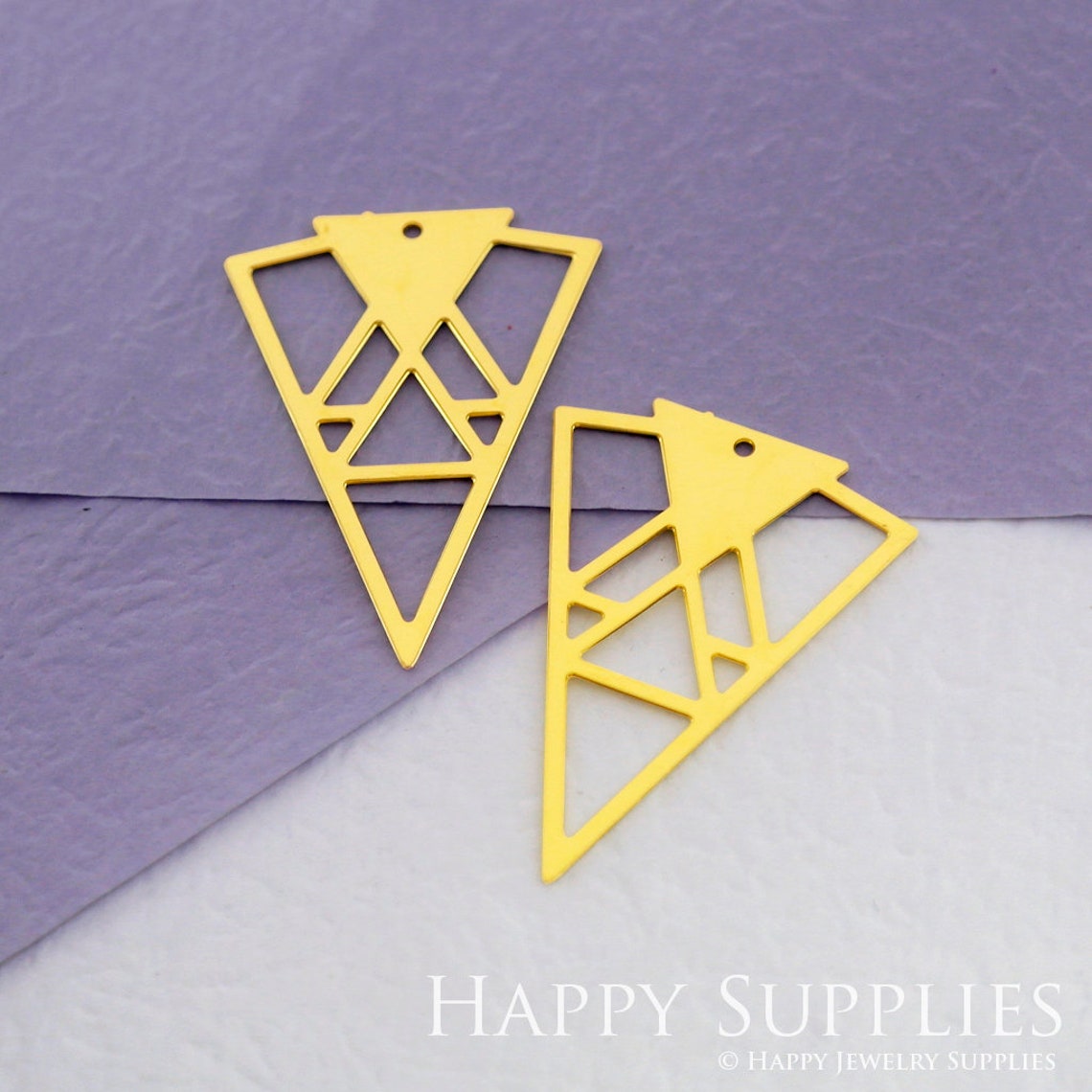 2pcs Brass Jewelry Charms, Diamond Raw Brass Earring Charms, Brass Jewelry Pendants, Raw Brass Jewelry Findings, Brass Pendants Jewelry Wholesale (RD1845)