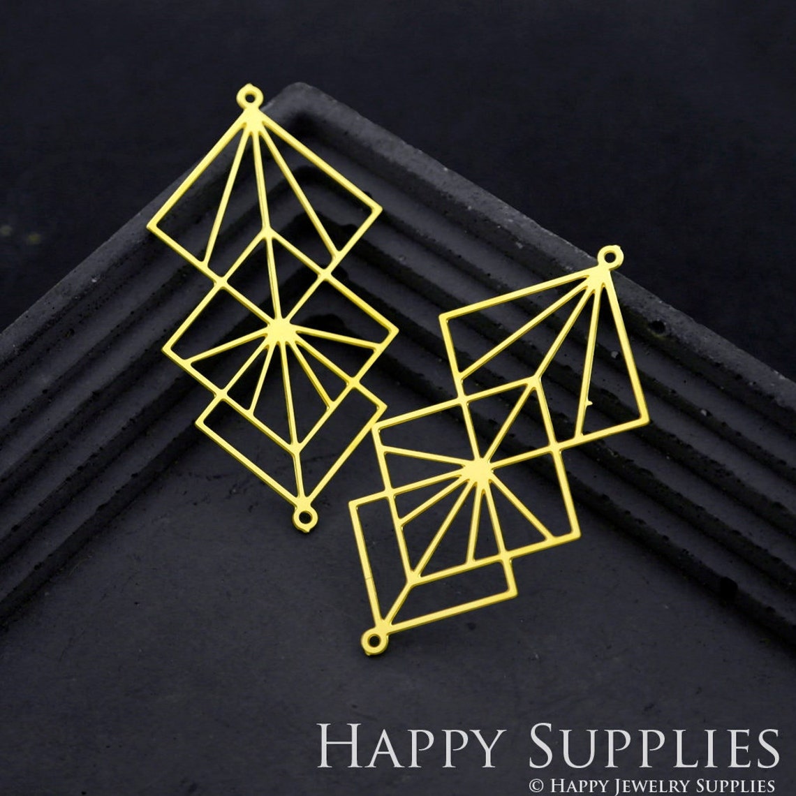 2pcs Brass Jewelry Charms, Geometry Raw Brass Earring Charms, Brass Jewelry Pendants, Raw Brass Jewelry Findings, Brass Pendants Jewelry Wholesale (RD1791)