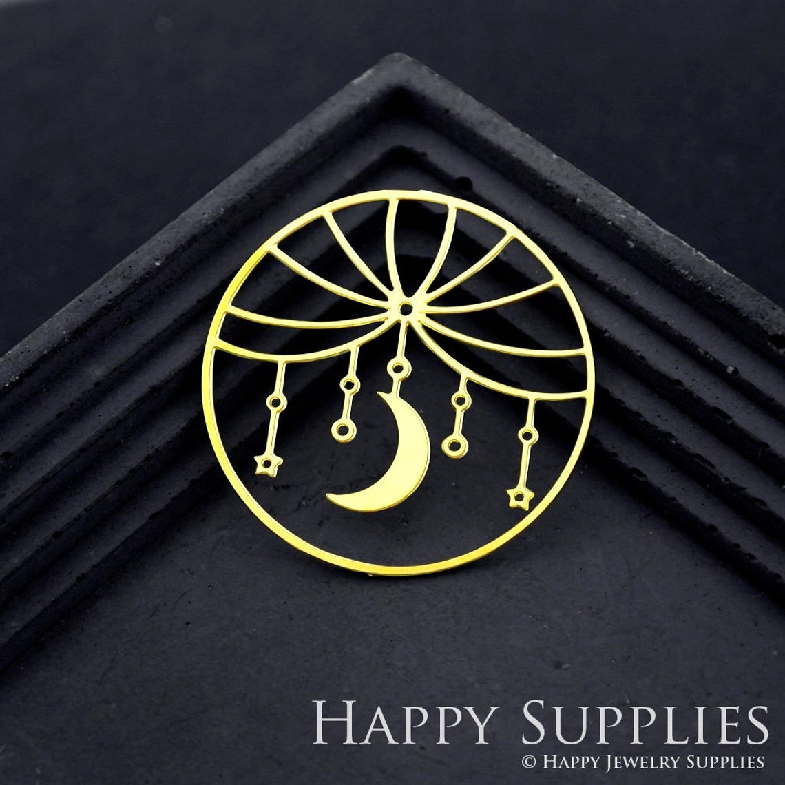 2pcs Brass Jewelry Charms, Starry Sky Raw Brass Earring Charms, Brass Jewelry Pendants, Raw Brass Jewelry Findings, Brass Pendants Jewelry Wholesale (RD1818)