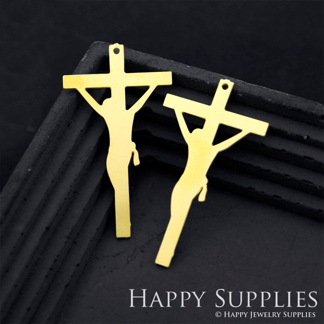 2pcs Brass Jewelry Charms, Cross Raw Brass Earring Charms, Brass Jewelry Pendants, Raw Brass Jewelry Findings, Brass Pendants Jewelry Wholesale (RD1803)