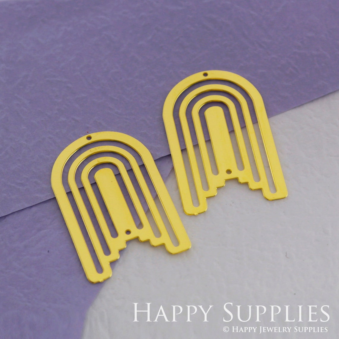 2pcs Brass Jewelry Charms, Semicircle Raw Brass Earring Charms, Brass Jewelry Pendants, Raw Brass Jewelry Findings, Brass Pendants Jewelry Wholesale (RD1846)
