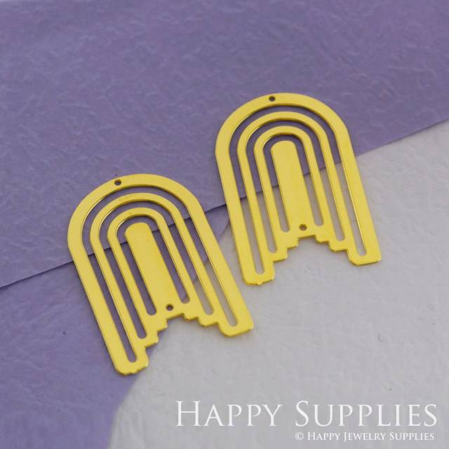 2pcs Brass Jewelry Charms, Semicircle Raw Brass Earring Charms, Brass Jewelry Pendants, Raw Brass Jewelry Findings, Brass Pendants Jewelry Wholesale (RD1846)