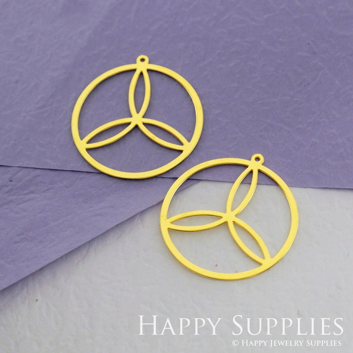 2pcs Brass Jewelry Charms, Circle  Raw Brass Earring Charms, Brass Jewelry Pendants, Raw Brass Jewelry Findings, Brass Pendants Jewelry Wholesale (RD1850)