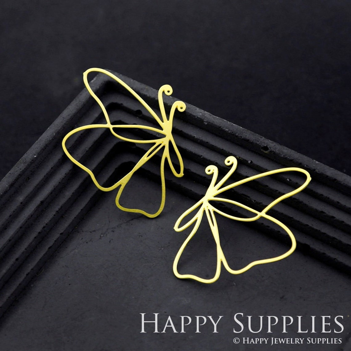 2pcs Brass Jewelry Charms, Butterfly Raw Brass Earring Charms, Brass Jewelry Pendants, Raw Brass Jewelry Findings, Brass Pendants Jewelry Wholesale (RD1802)