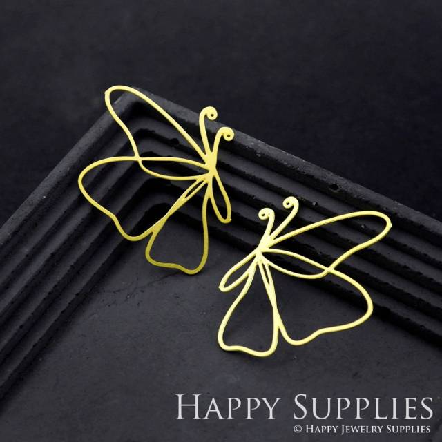 2pcs Brass Jewelry Charms, Butterfly Raw Brass Earring Charms, Brass Jewelry Pendants, Raw Brass Jewelry Findings, Brass Pendants Jewelry Wholesale (RD1802)