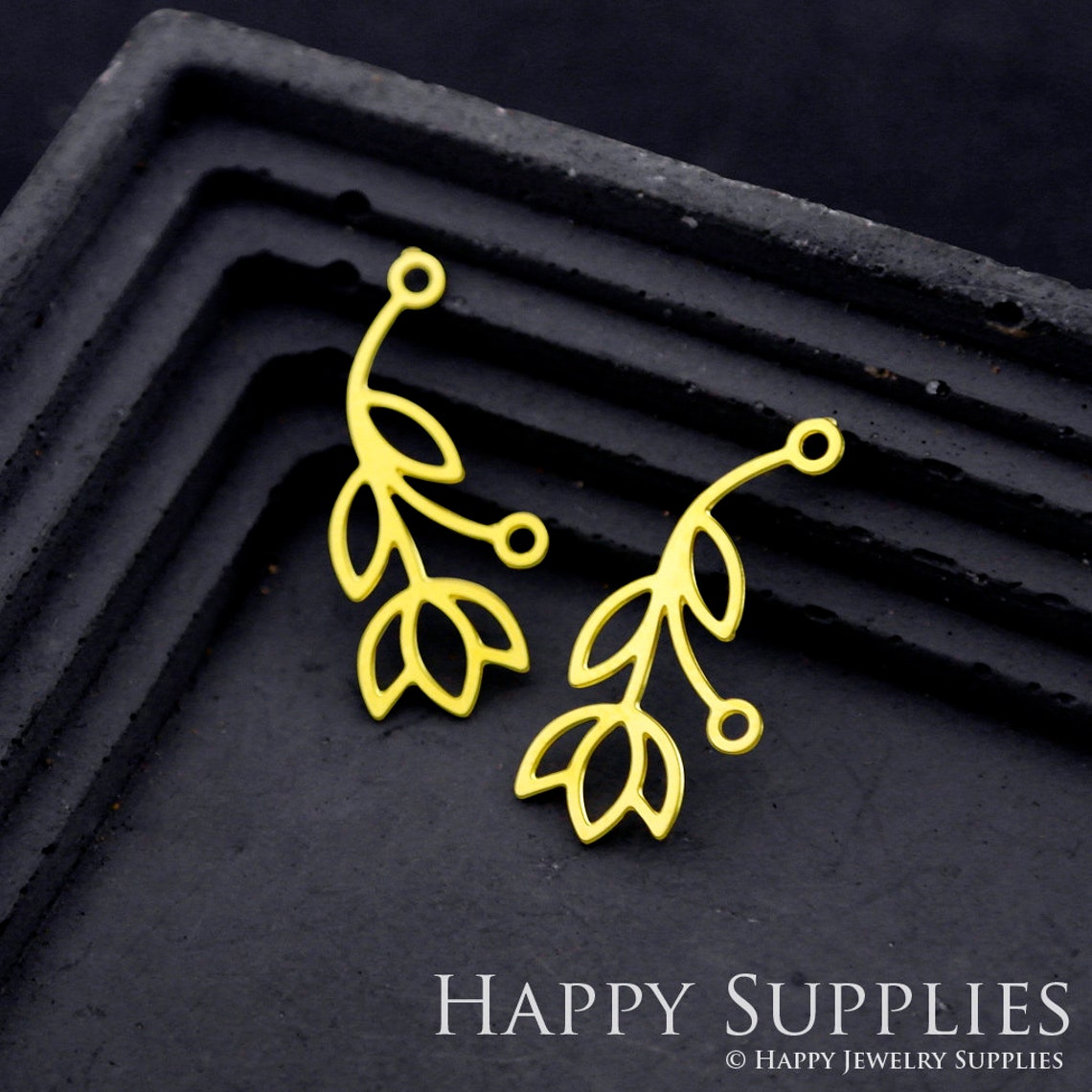 2pcs Brass Jewelry Charms, Flower Raw Brass Earring Charms, Brass Jewelry Pendants, Raw Brass Jewelry Findings, Brass Pendants Jewelry Wholesale (RD1790)