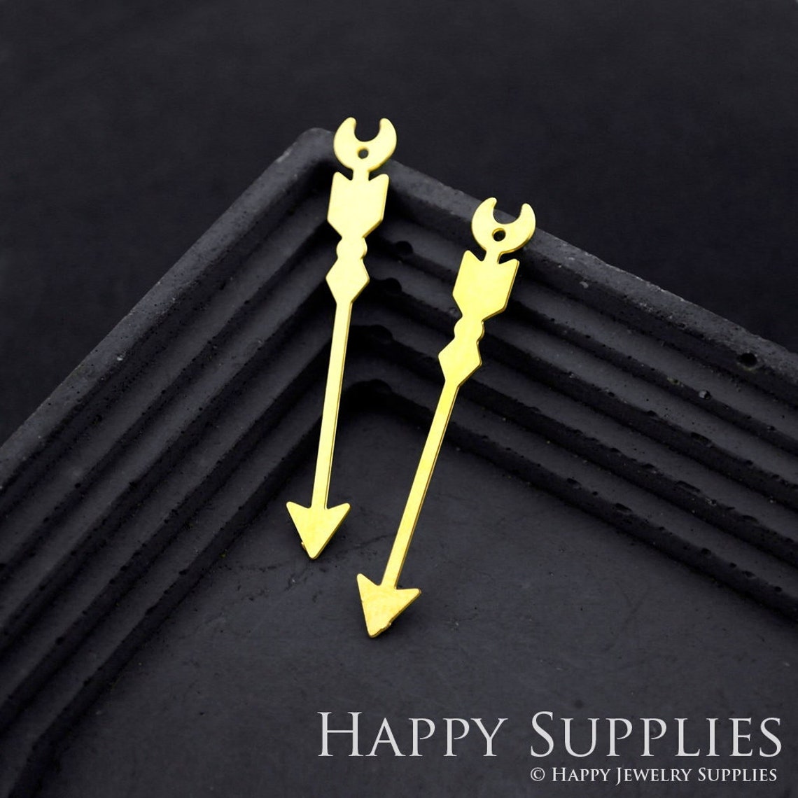 2pcs Brass Jewelry Charms, Arrow Raw Brass Earring Charms, Brass Jewelry Pendants, Raw Brass Jewelry Findings, Brass Pendants Jewelry Wholesale (RD1789)